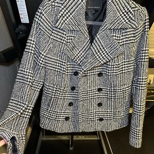 Banana Republic Women's Black and White Checkered Blazer